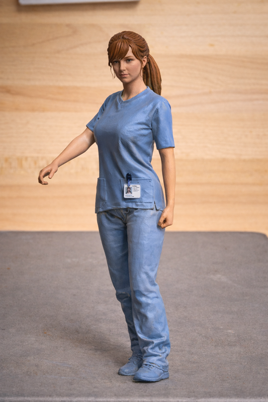EMS32 Unpainted Female Nurse – Scale Model Figure