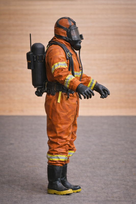 EMS35 Unpainted Emergency Responder in Oxygen Suit – Scale Model Figure