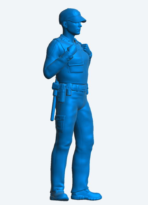 EMS4 Young Police Officer in Soft Cap – Scale Model Figure with Stab Proof Vest, Pouches, and Radio