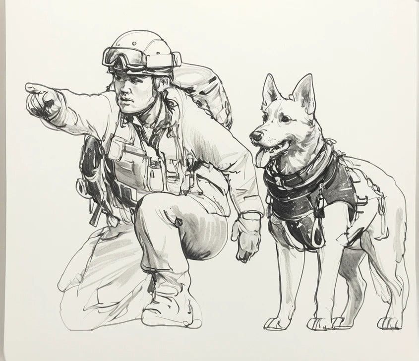 EMS45 Search & Rescue Alsatian – Unpainted Working Dog Figure Unpainted