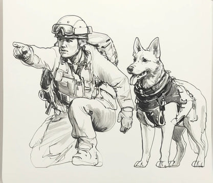 EMS45 Search & Rescue Alsatian – Unpainted Working Dog Figure Unpainted