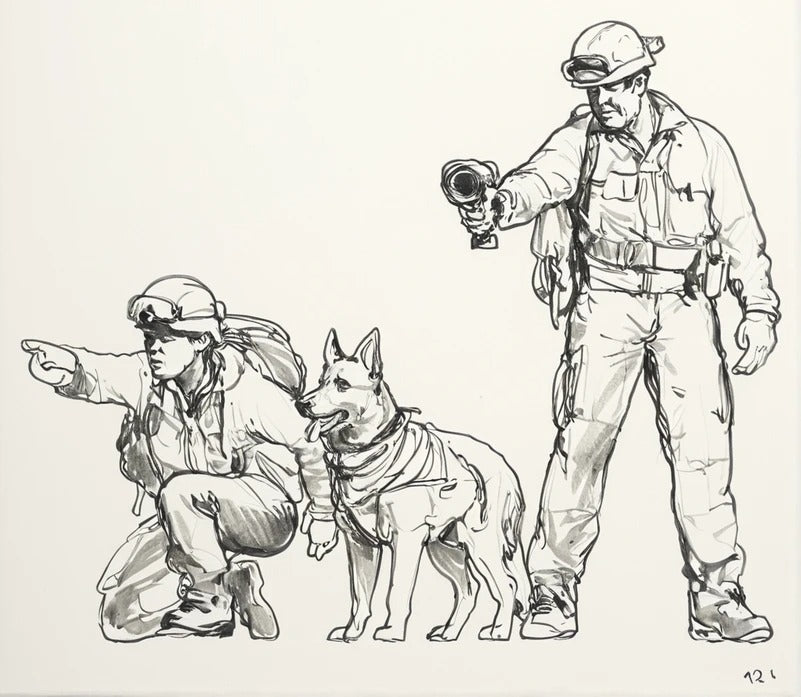 EMS43 Female SAR Dog Handler – Search & Rescue Figure Unpainted
