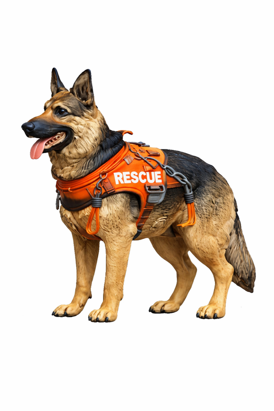 EMS45 Search & Rescue Alsatian – Unpainted Working Dog Figure Unpainted