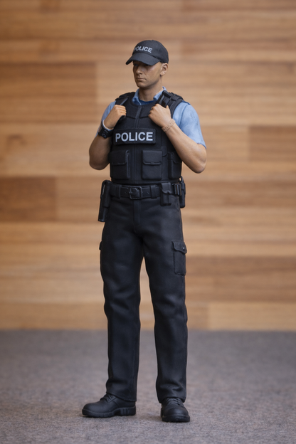 EMS4 Young Police Officer in Soft Cap – Scale Model Figure Unpainted
