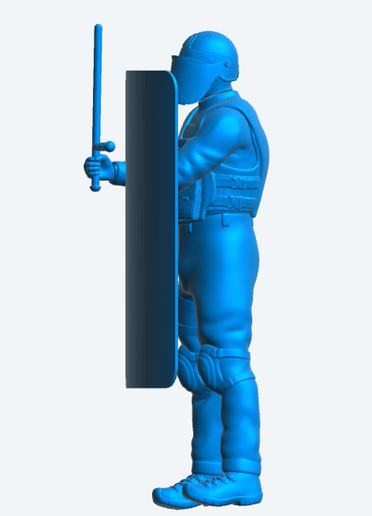 EMS6 – Riot Police Officer Scale Model Figure with Shield and Truncheon