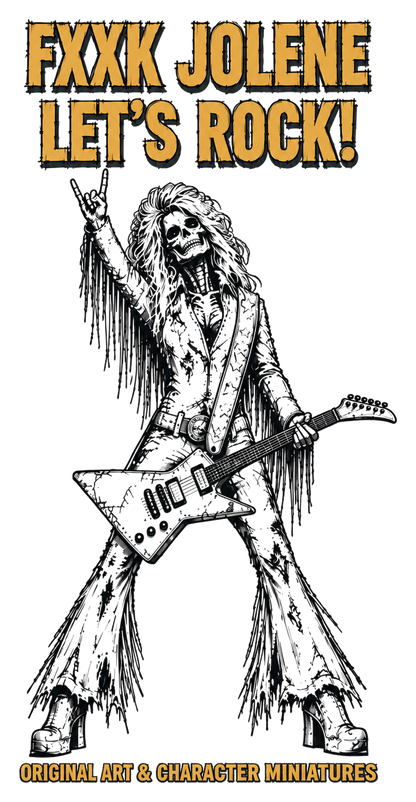 K1 – F**K JOLENE – LET’S ROCK! Undead Country Queen – Unpainted Multi-Scale Resin Figure