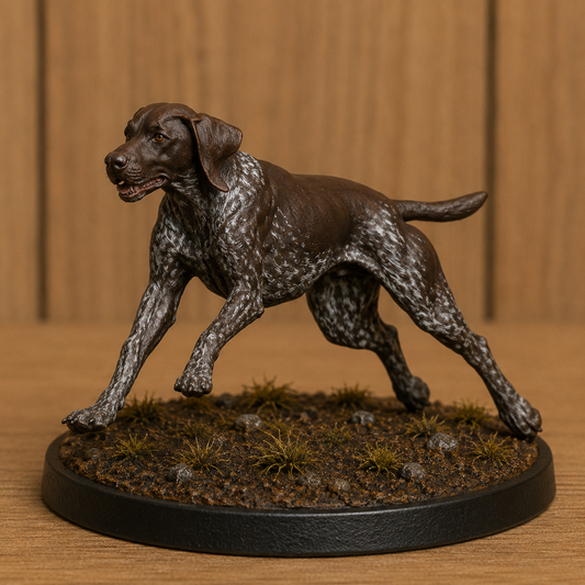 L16 German Shorthaired Pointer Miniature Figure – Running Hunting Dog Resin Model Unpainted