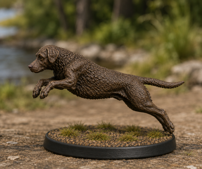 L20 Chesapeake Bay Retriever Jumping Dog Miniature Figure Unpainted
