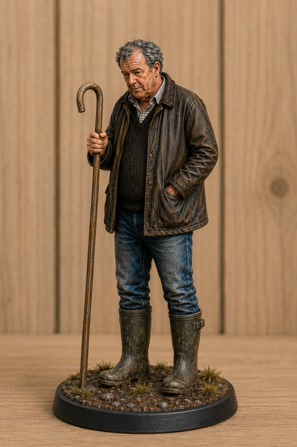 L23 Diddly Squat Style Farmer Parody Figure – Countryside Character Miniature Unpainted