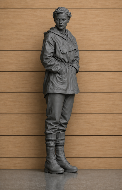 L29 Yorkshire Farm Woman unpainted scale model figure inspired by All Creatures