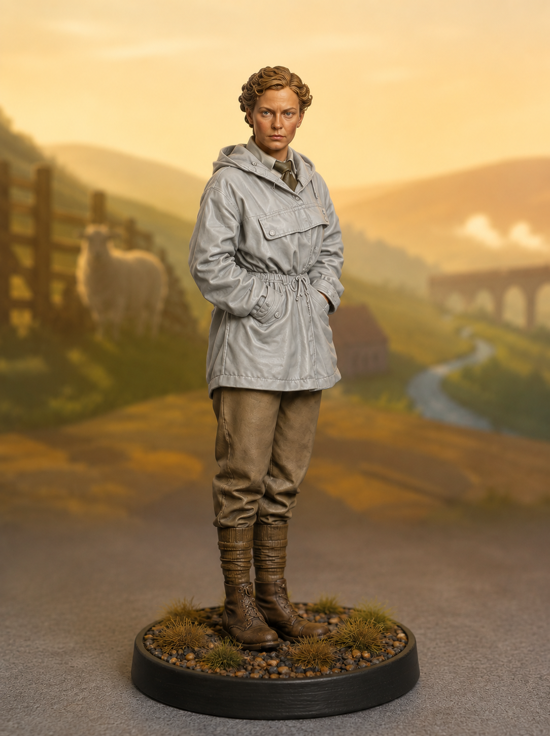 L29 Yorkshire Farm Woman unpainted scale model figure inspired by All Creatures