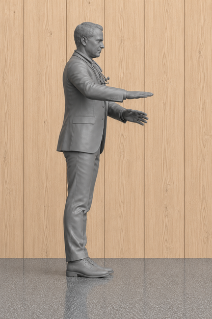 L31 Classic Yorkshire Vet Examining Livestock – Unpainted Scale Model Figure  All Creatures Great and Small