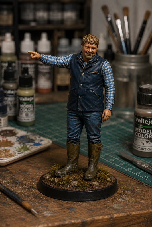 L32 Young Cotswolds Diddly Squat Farmer Unpainted Resin Miniature Figure