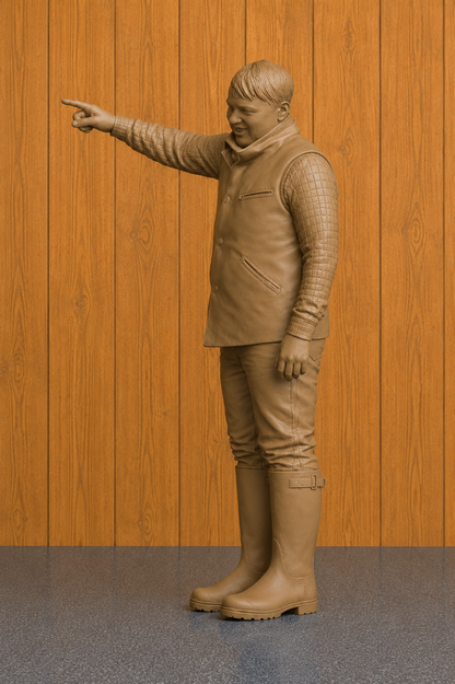 L32 Young Cotswolds Diddly Squat Farmer Unpainted Resin Miniature Figure