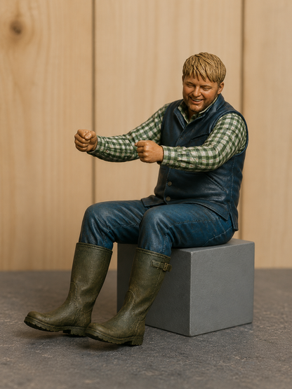 L33 Young Farmer Driving Tractor Unpainted Resin Miniature Figure