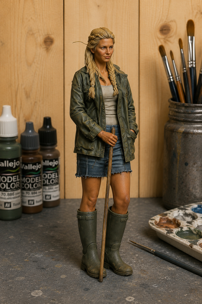 L34 Modern Yorkshire Shepherdess Unpainted Resin Miniature Figure