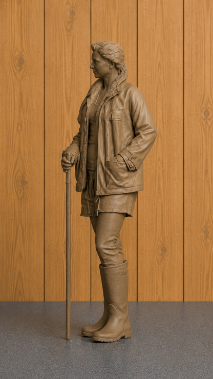 L34 Modern Yorkshire Shepherdess Unpainted Resin Miniature Figure