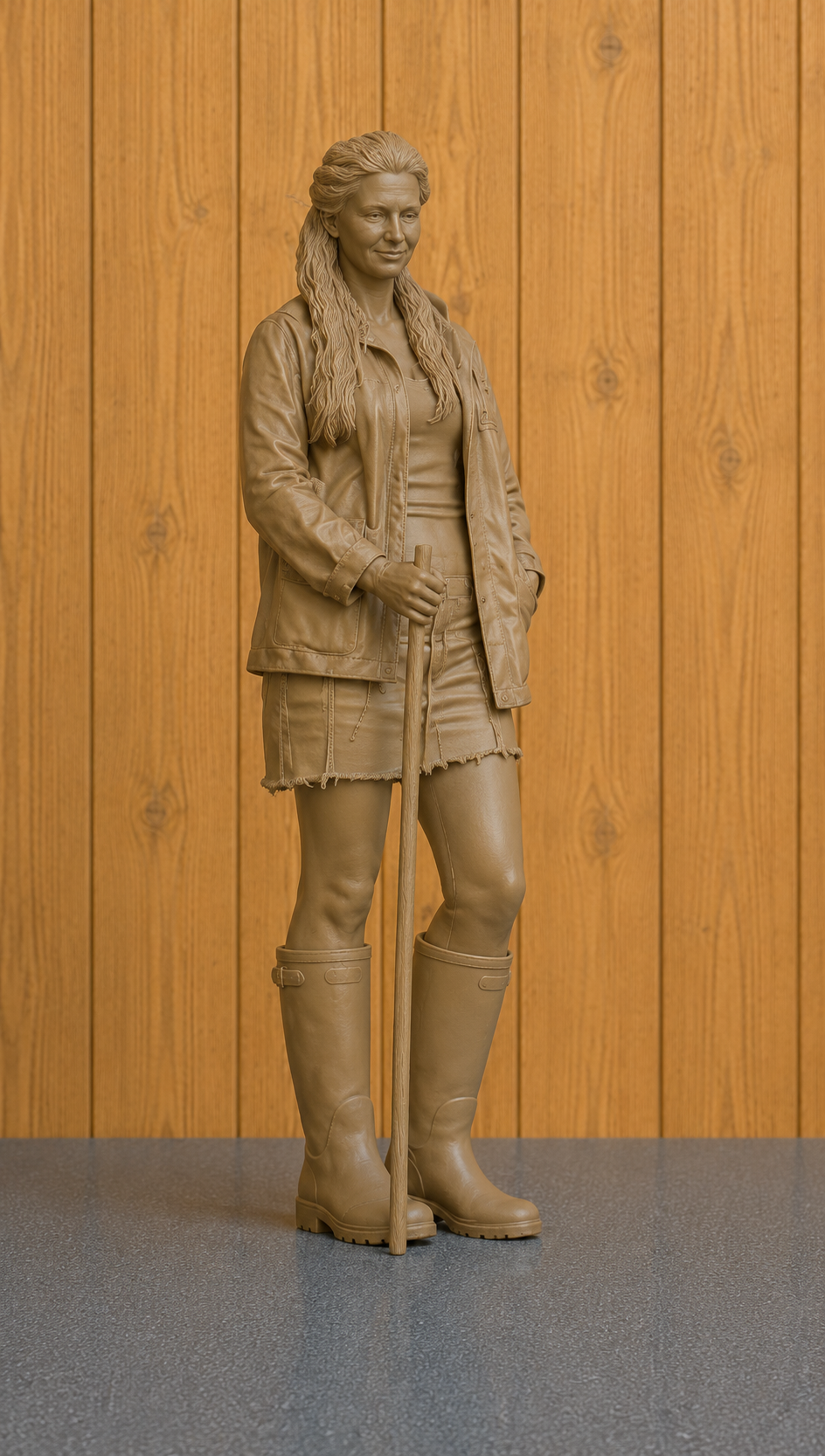 L34 Modern Yorkshire Shepherdess Unpainted Resin Miniature Figure