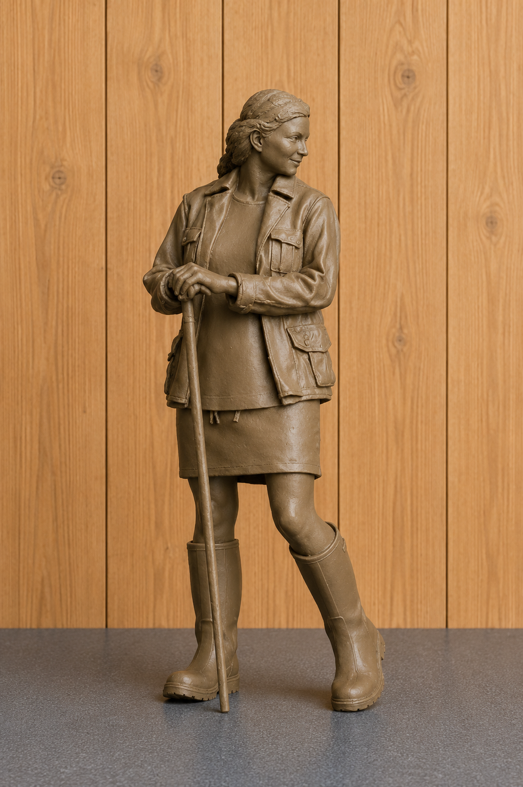 L35 Young Female Farmer Figure – Unpainted Scale Model Rural Farm Character | Agricultural, Livestock & Countryside