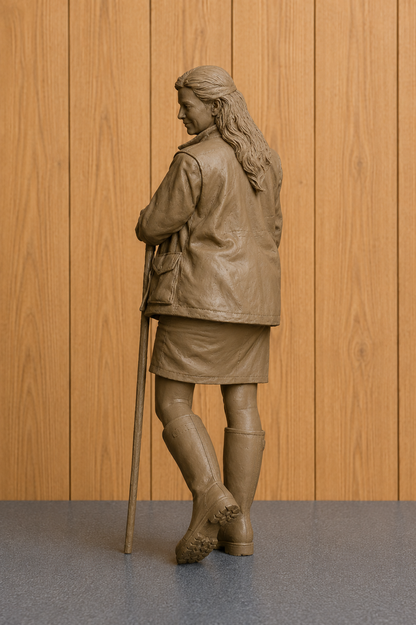 L35 Young Female Farmer Figure – Unpainted Scale Model Rural Farm Character | Agricultural, Livestock & Countryside