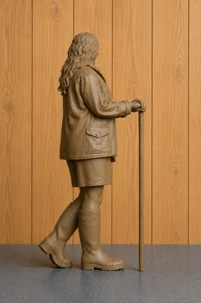 L35 Young Female Farmer Figure – Unpainted Scale Model Rural Farm Character | Agricultural, Livestock & Countryside