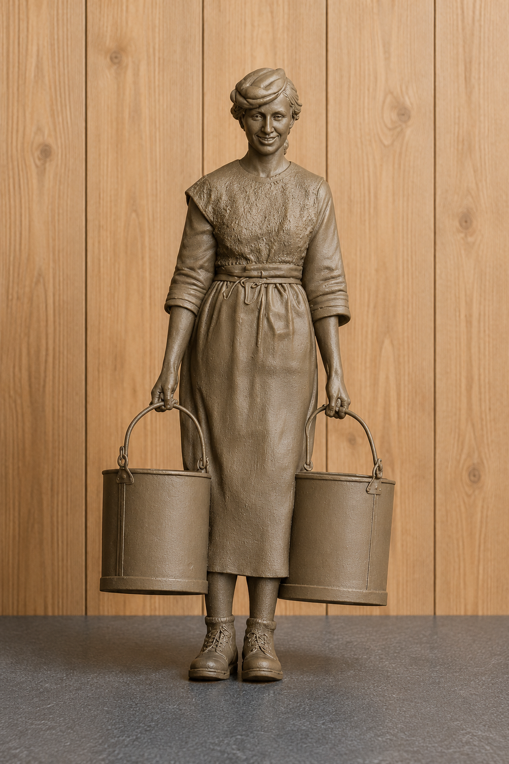 L37 1930s Farm Dairy Worker Figure – Unpainted Scale Model Rural Farm Woman  James Herriot Era