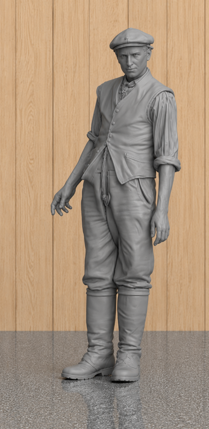 L38 1930s Farm Hand Figure – Unpainted Scale Model Agricultural Worker James Herriot Era