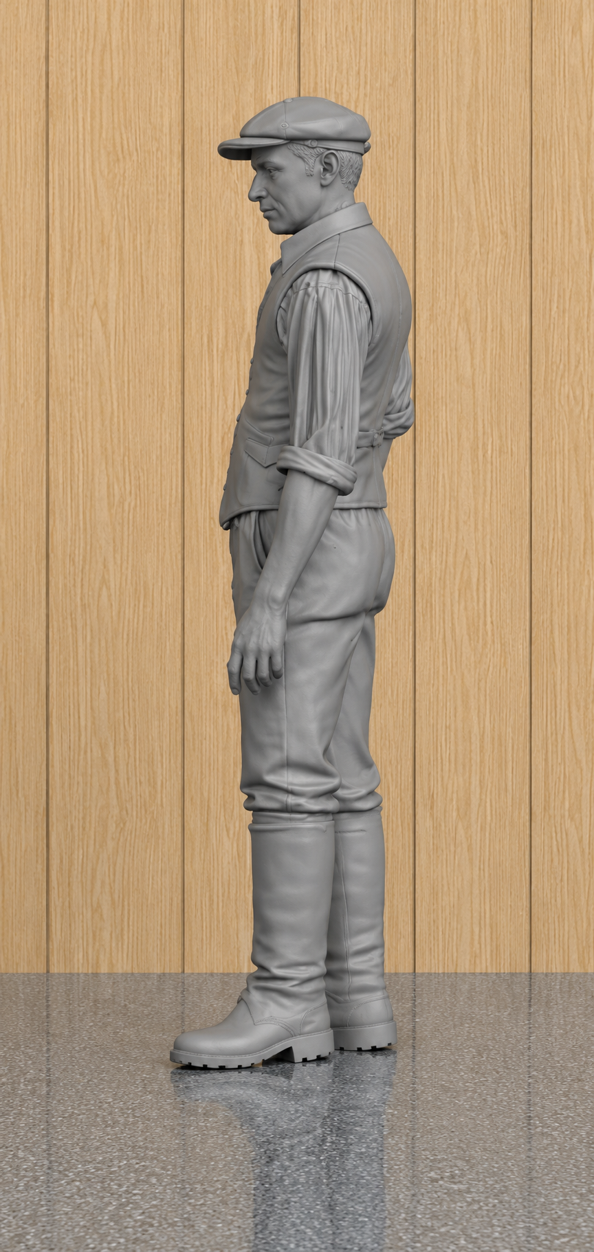 L38 1930s Farm Hand Figure – Unpainted Scale Model Agricultural Worker James Herriot Era