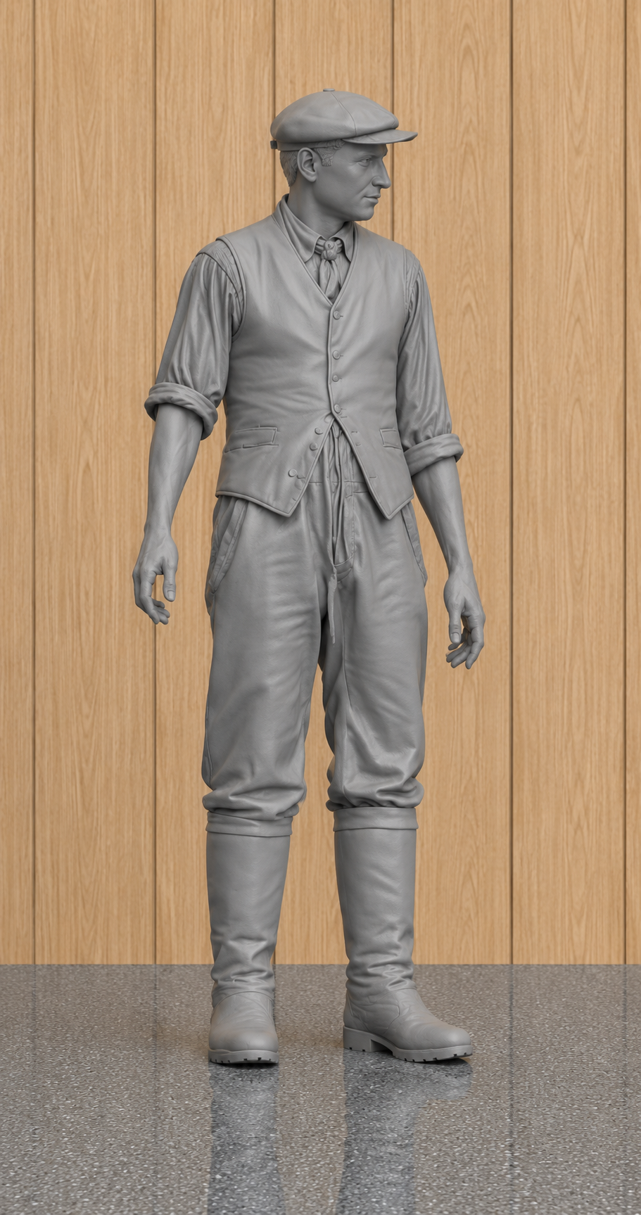 L38 1930s Farm Hand Figure – Unpainted Scale Model Agricultural Worker James Herriot Era