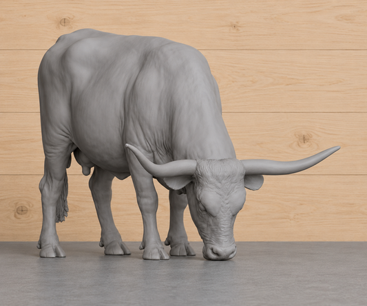 L42 Longhorn Cow – Unpainted Scale Model Long-Horned Cattle | Farm, Ranch & Countryside