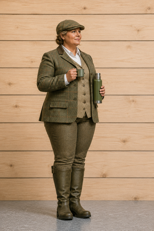 L5 Country Lady with Thermos Flask Figure – Shooting Estate Companion Unpainted