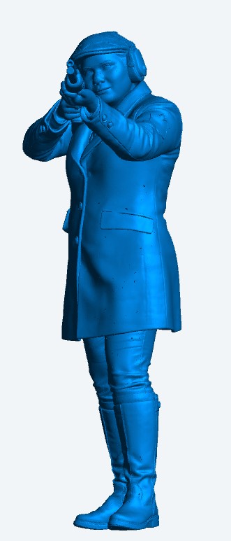 L6 Female Shooter with Ear Defenders | Country Sports Shooting Figure | Unpainted