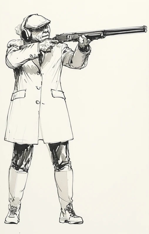 L6 Female Shooter with Ear Defenders | Country Sports Shooting Figure | Unpainted