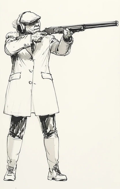 L6 Female Shooter with Ear Defenders | Country Sports Shooting Figure | Unpainted