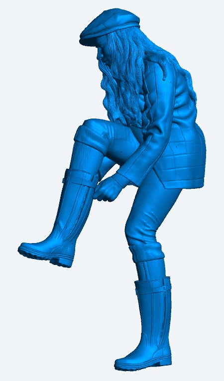 L8 Female Pulling On Boots Figure – Country Sports Preparation Scene Unpainted