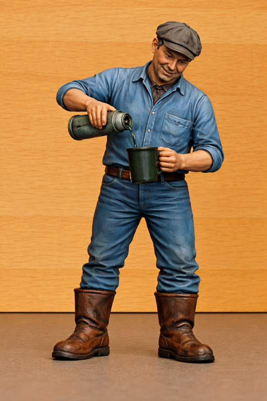 M103 Workman Pouring Tea from Flask Unpainted  Model Figure