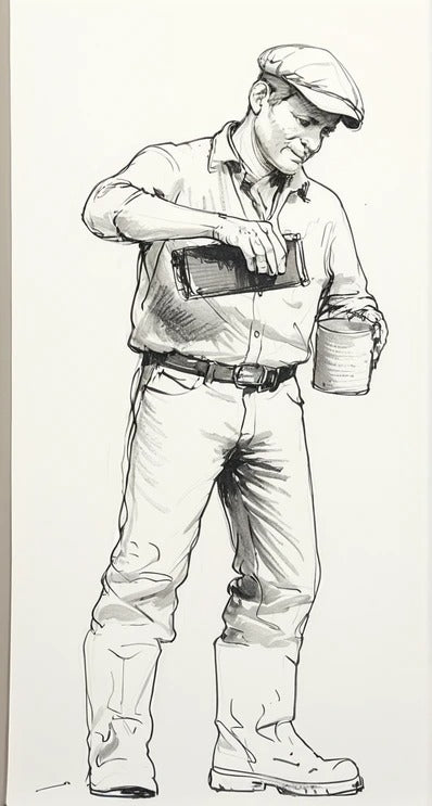 M103 Workman Pouring Tea from Flask Unpainted  Model Figure