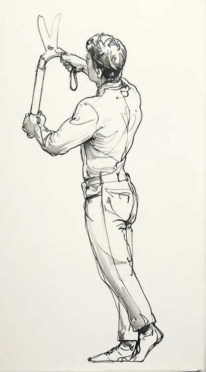 M110 Gardner Figure – Hedge Trimming Groundsman Unpainted