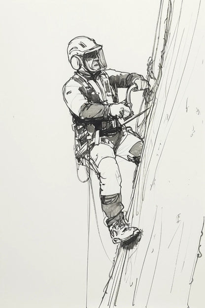 M116 Suspended Tree Surgeon Figure – Chainsaw Operator Aloft Unpainted