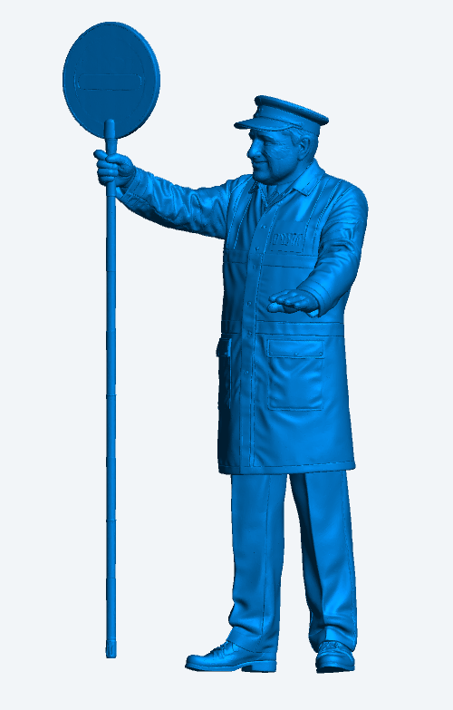 M117 Male School Crossing Patrol Officer Figure – Lollipop Man Miniature UNPAINTED