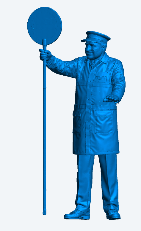 M117 Male School Crossing Patrol Officer Figure – Lollipop Man Miniature UNPAINTED