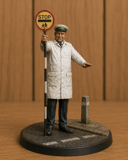 M117 Male School Crossing Patrol Officer Figure – Lollipop Man Miniature UNPAINTED