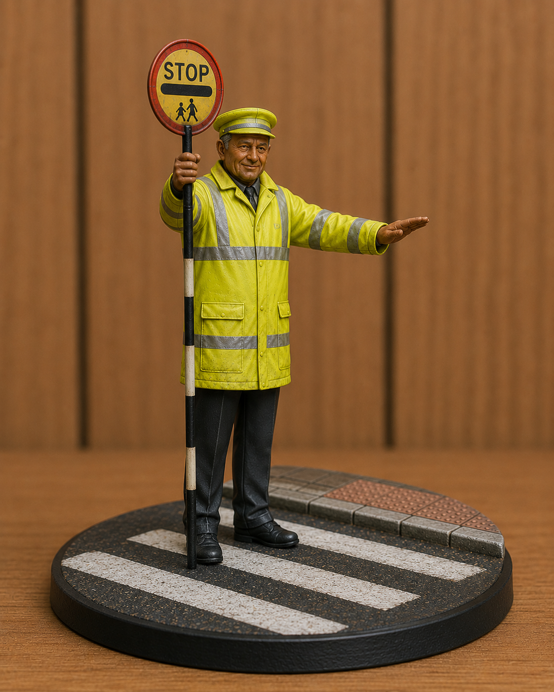 M117 Male School Crossing Patrol Officer Figure – Lollipop Man Miniature UNPAINTED
