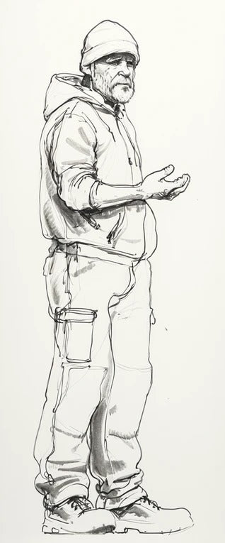 M120 Scale Model Crew or Mechanic Figure in Hoodie and Beanie – Open Hand Conversation Pose – Multi Scale – Unpainted