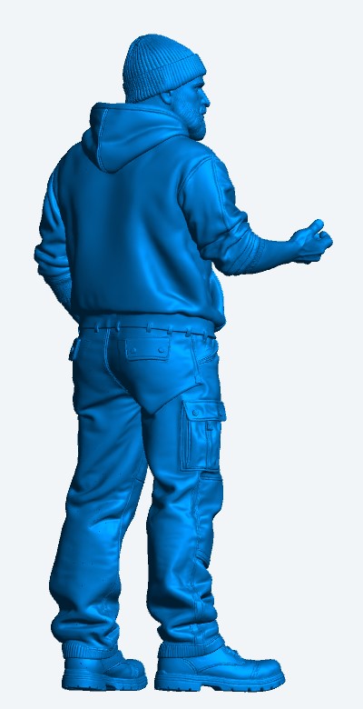 M120 Scale Model Crew or Mechanic Figure in Hoodie and Beanie – Open Hand Conversation Pose – Multi Scale – Unpainted