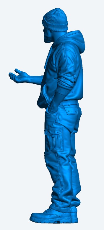 M120 Scale Model Crew or Mechanic Figure in Hoodie and Beanie – Open Hand Conversation Pose – Multi Scale – Unpainted