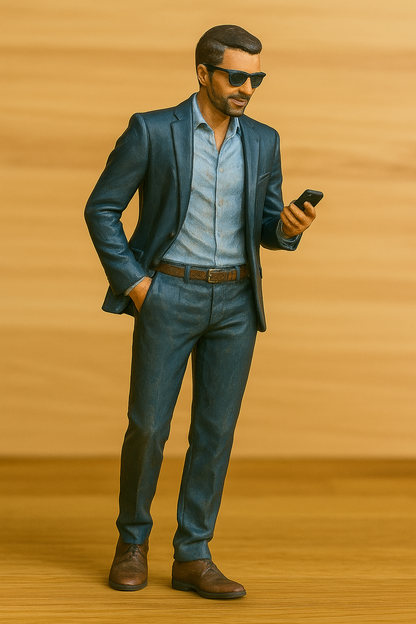 M21 1/25 Diorama Figure Modern man with mobile and sunglasses