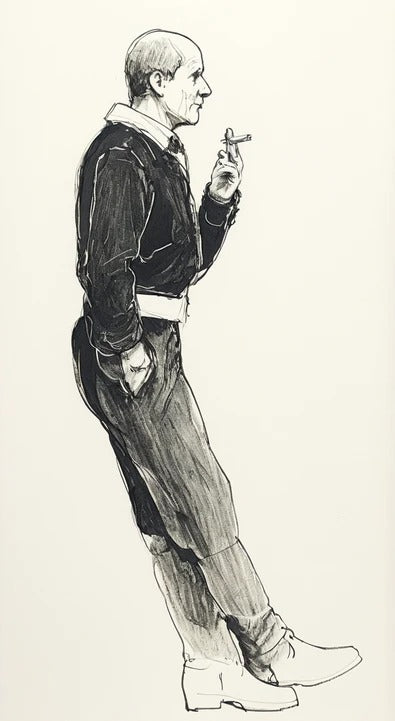 M24 Scale model Edwardian Man Leaning Against a Wall – Smoking