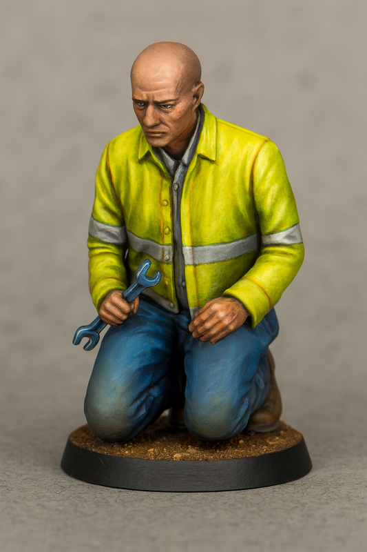 M33 scale model kneeling engineer figure. This realistic crew figure