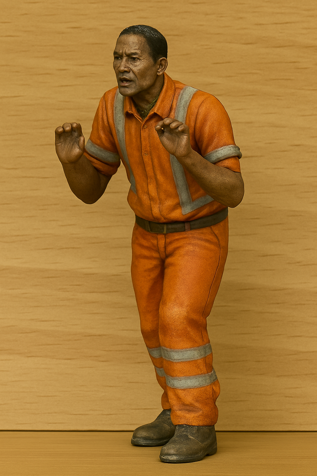 M43 1:43 Man Pushing Heavy Vehicle Multi Scale Model Male Figure